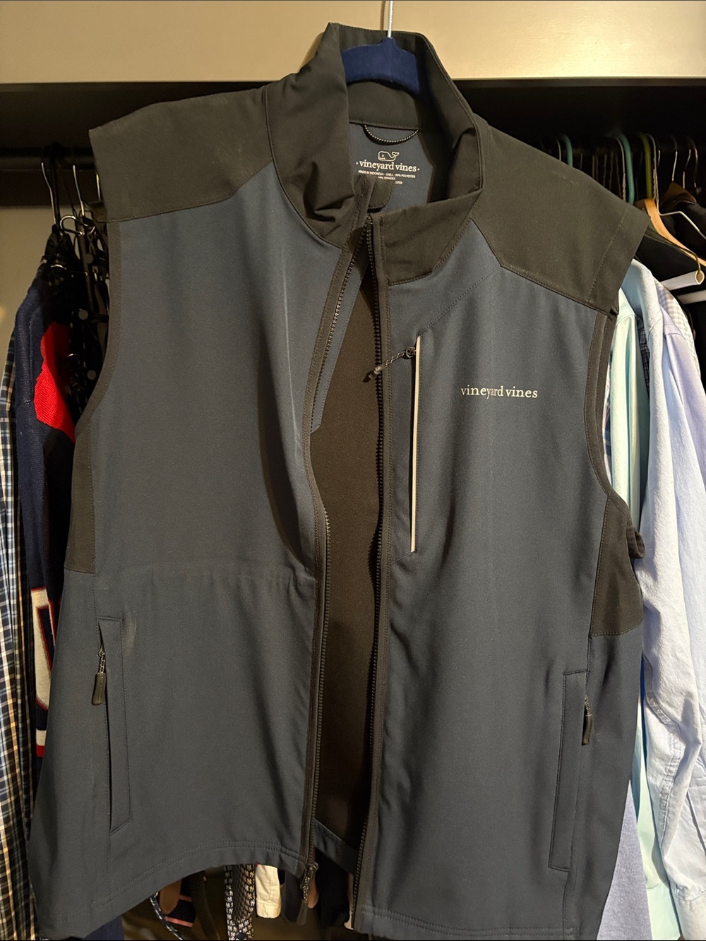 Vineyard Vines Navy and Black Softshell Vest